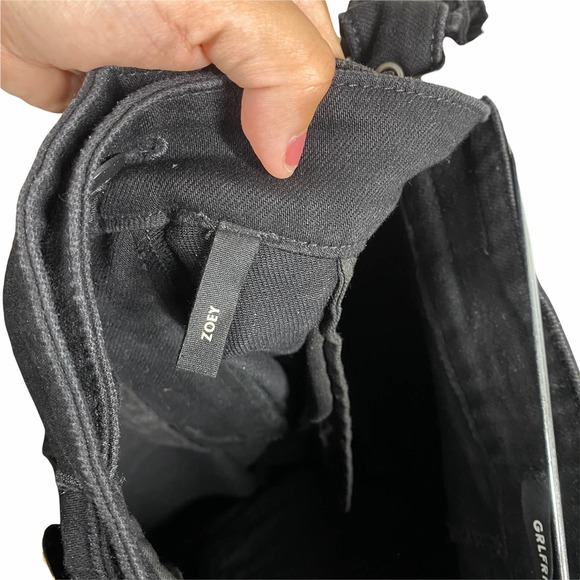 GRLFRND BLACK Slim ZOEY BELTED JEANS with Raw Hem sz 28 - Picture 5 of 10